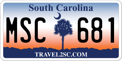 SC license plate MSC681