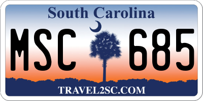 SC license plate MSC685