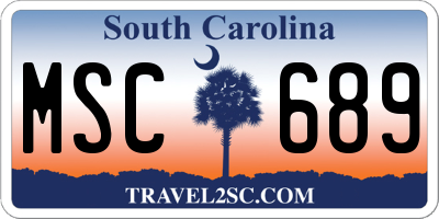 SC license plate MSC689