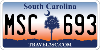 SC license plate MSC693