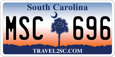 SC license plate MSC696