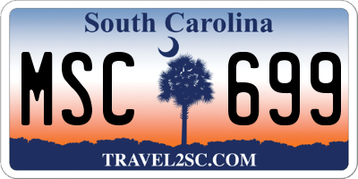 SC license plate MSC699