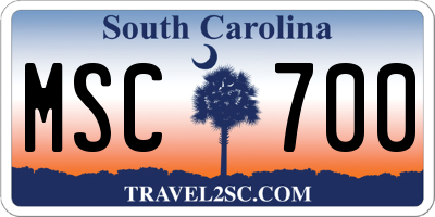 SC license plate MSC700