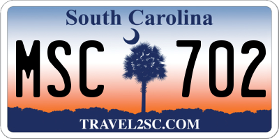 SC license plate MSC702