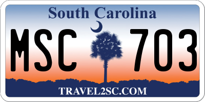 SC license plate MSC703