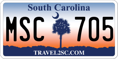 SC license plate MSC705