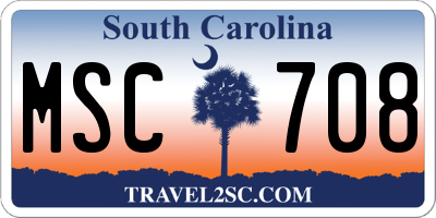 SC license plate MSC708