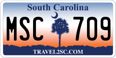 SC license plate MSC709
