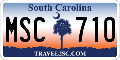 SC license plate MSC710