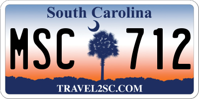 SC license plate MSC712