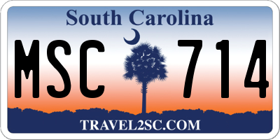 SC license plate MSC714
