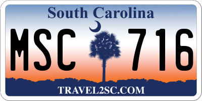 SC license plate MSC716