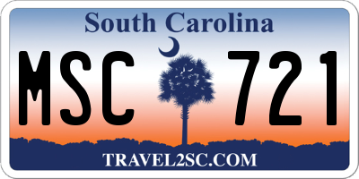 SC license plate MSC721