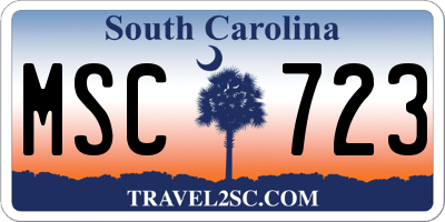 SC license plate MSC723