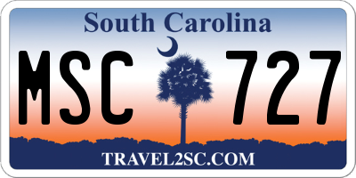 SC license plate MSC727