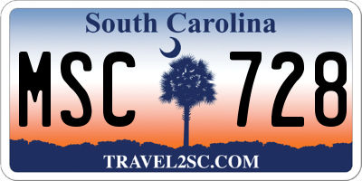 SC license plate MSC728