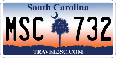 SC license plate MSC732