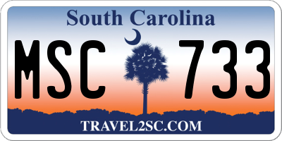 SC license plate MSC733