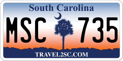 SC license plate MSC735