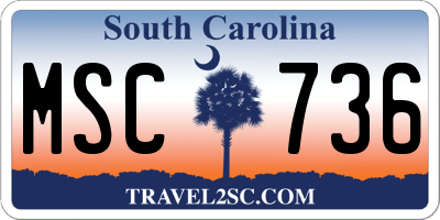 SC license plate MSC736