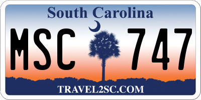 SC license plate MSC747