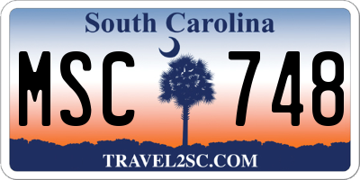 SC license plate MSC748