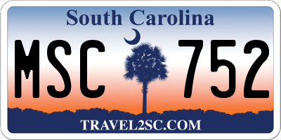 SC license plate MSC752