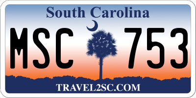 SC license plate MSC753