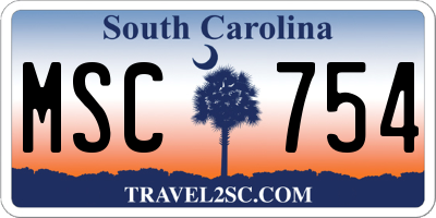 SC license plate MSC754
