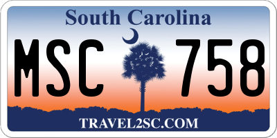 SC license plate MSC758