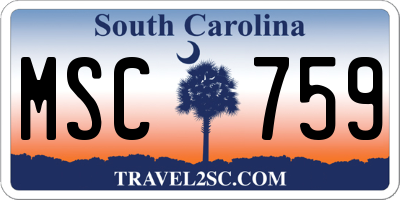 SC license plate MSC759