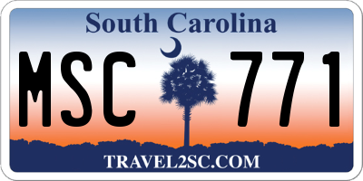 SC license plate MSC771