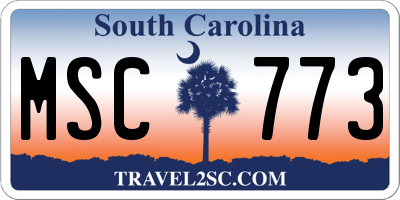 SC license plate MSC773