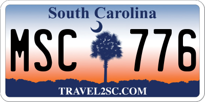 SC license plate MSC776