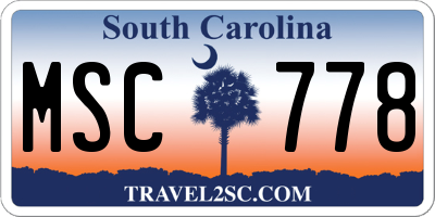 SC license plate MSC778