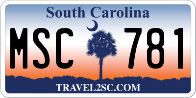 SC license plate MSC781