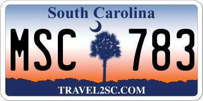 SC license plate MSC783