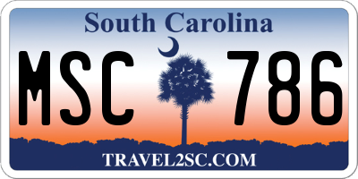 SC license plate MSC786