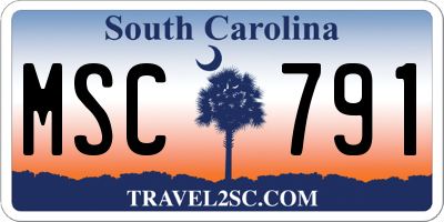 SC license plate MSC791