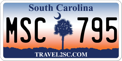 SC license plate MSC795