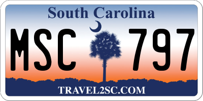 SC license plate MSC797