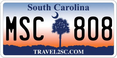 SC license plate MSC808