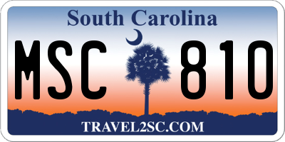 SC license plate MSC810