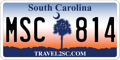SC license plate MSC814