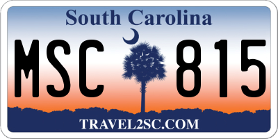 SC license plate MSC815
