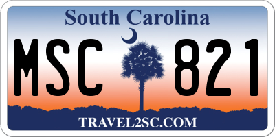 SC license plate MSC821
