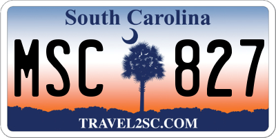 SC license plate MSC827