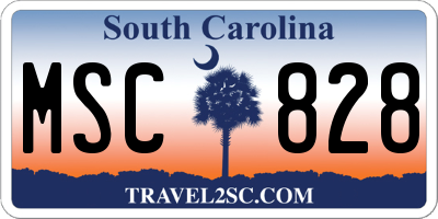 SC license plate MSC828