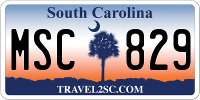SC license plate MSC829
