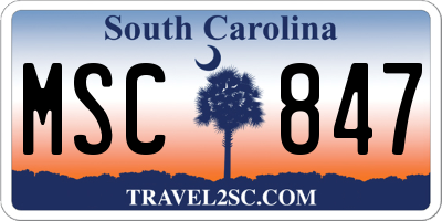 SC license plate MSC847